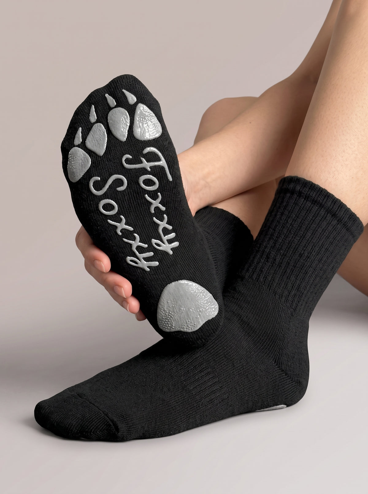 Foxy Soxy Black Crew Socks