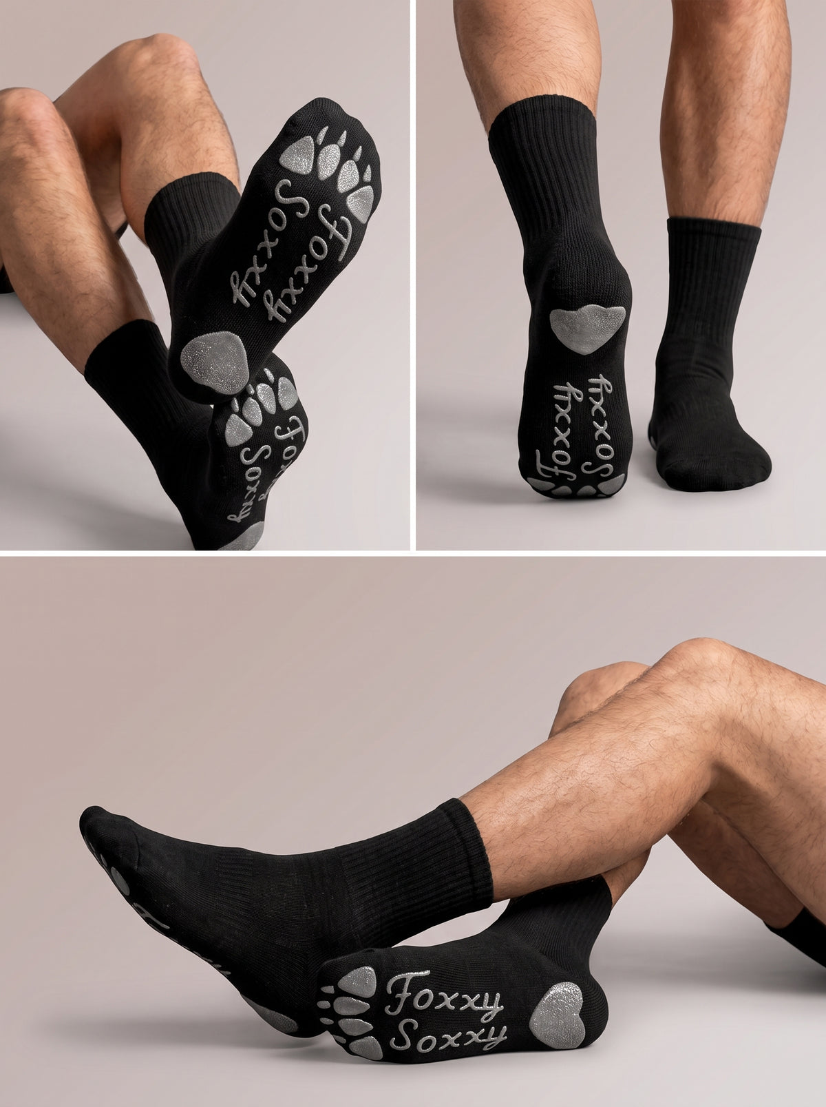 Foxy Soxy Black Crew Socks