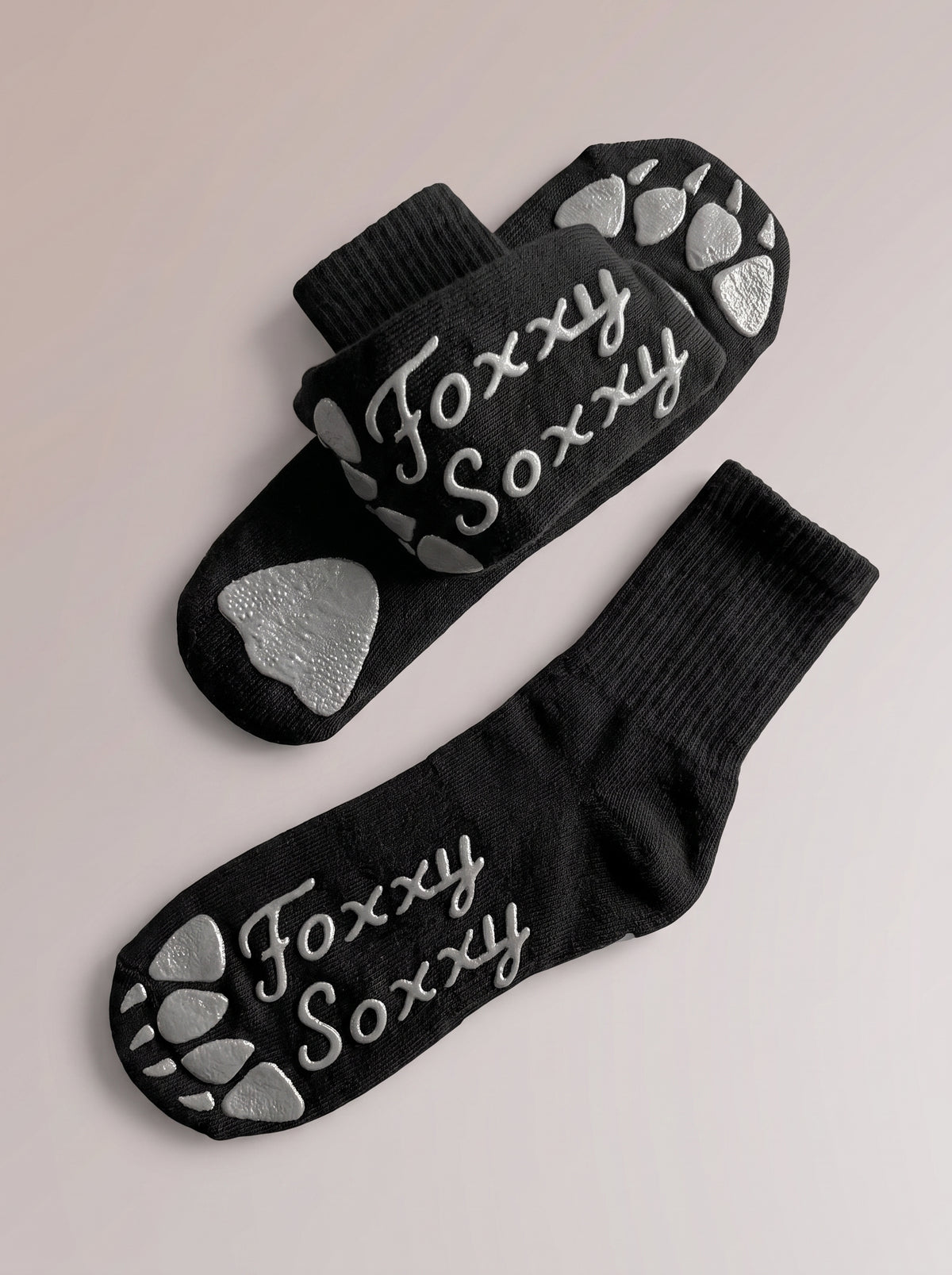 Foxy Soxy Black Crew Socks